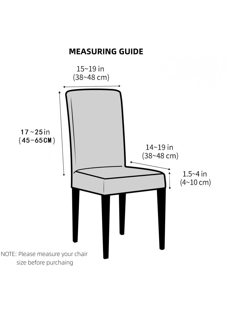 أنمي 6 قطع أغلفة كراسي طعام مضادة للماء 100%، أغطية مرنة مطاطة لكوراسي المطبخ والمطعم (مقاس كبير، لون بيجي - أوراق) - Image 3
